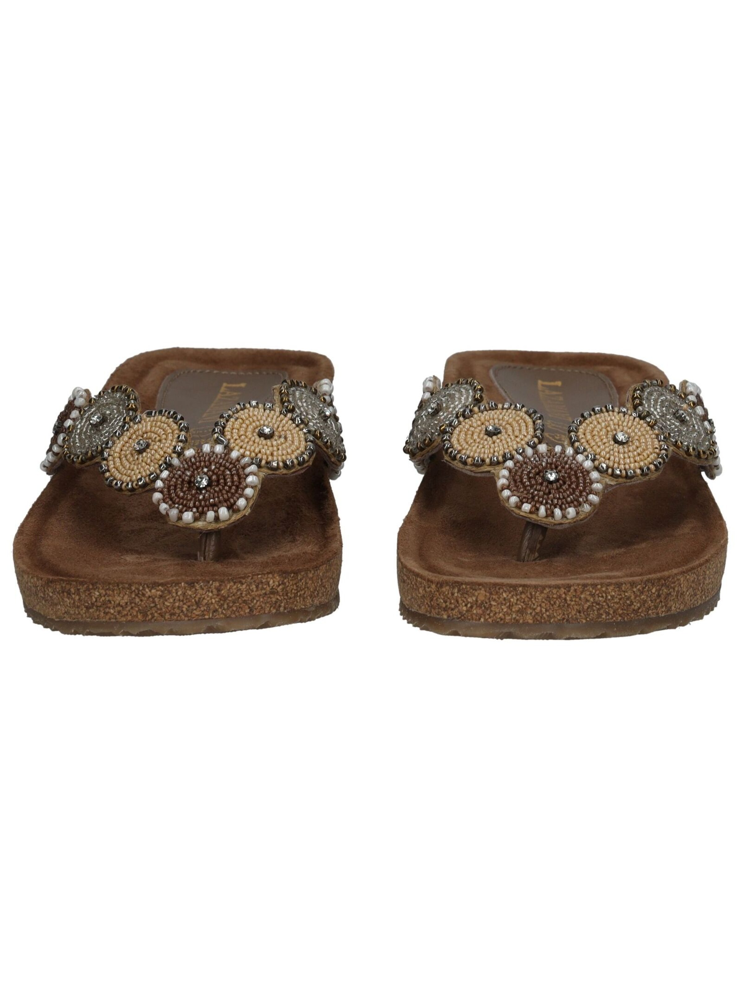 LAZAMANI T-Bar Sandals in Brown