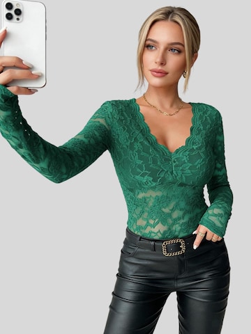 LapaPlus Top 'Damen Spitzen Shirt' in Groen