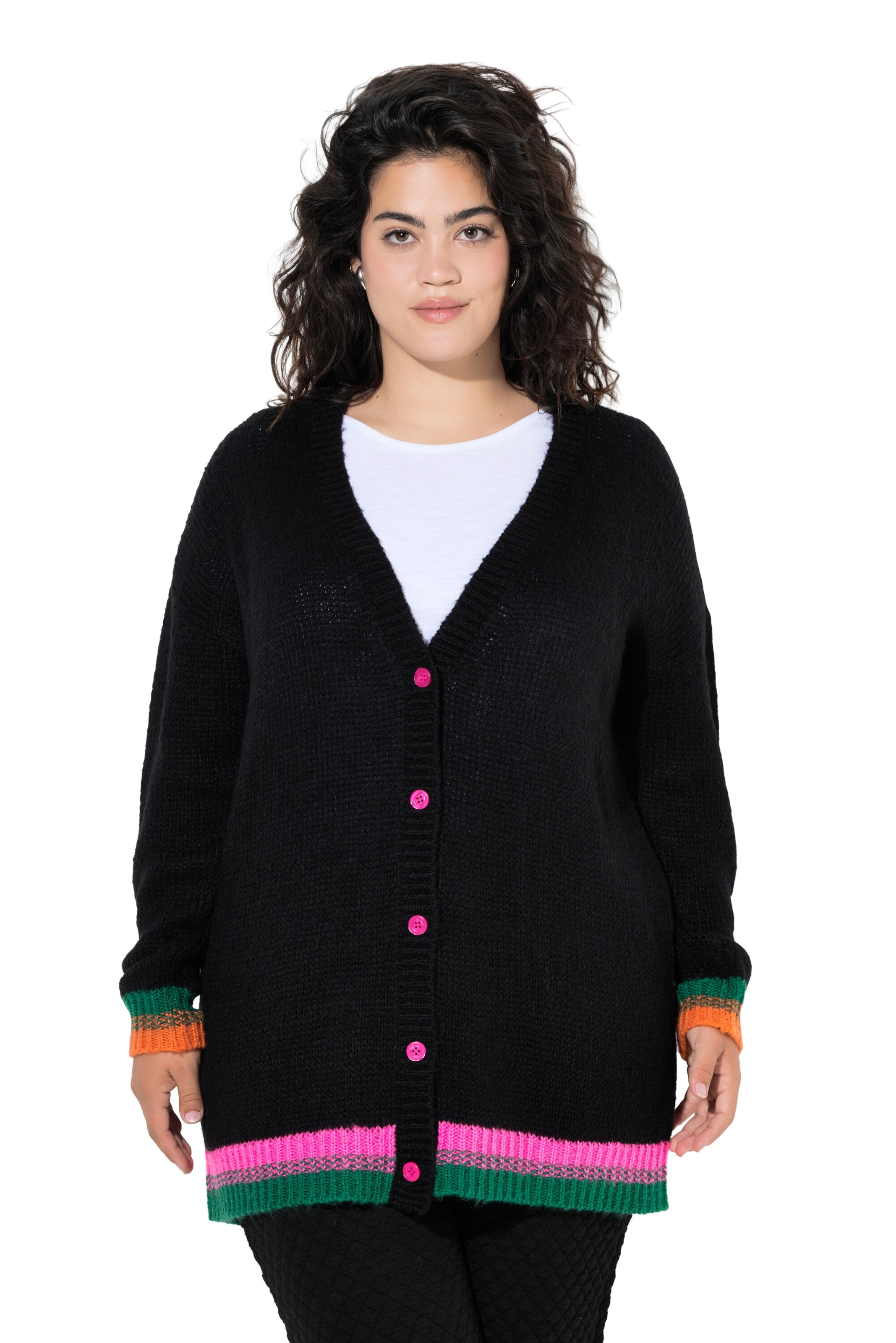 Angel of Style Knit Cardigan in Black: front