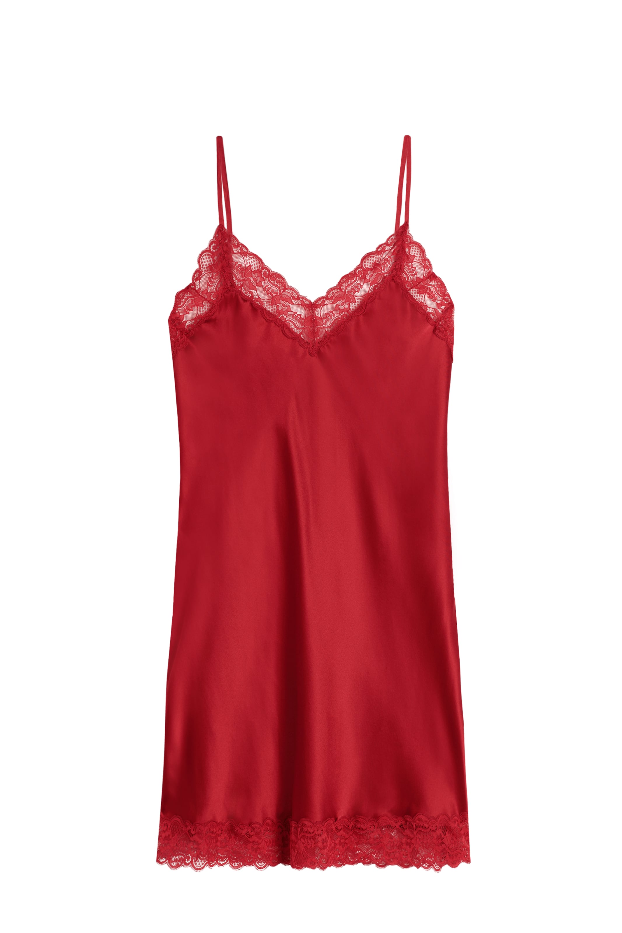 INTIMISSIMI Silk Slip with Lace in Rot: Vorderseite
