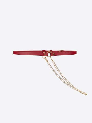 Haute Cuir Belt 'Skinny Chain Belt' in Red: front
