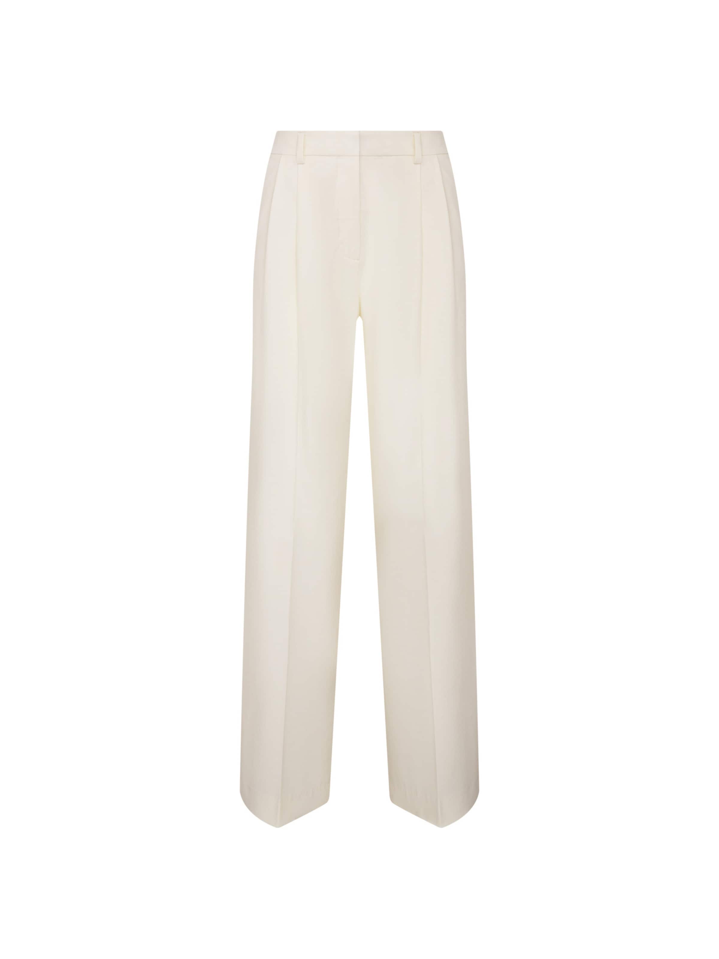 Wide Leg Pantalon à pince SEIDENSTICKER en blanc : devant