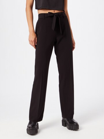 Wide Leg Pantalon à plis s.Oliver BLACK LABEL en noir : devant