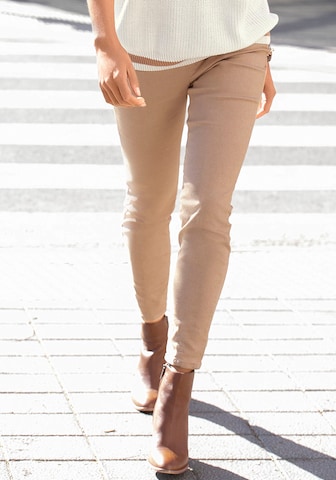 Skinny Pantalon LASCANA en beige