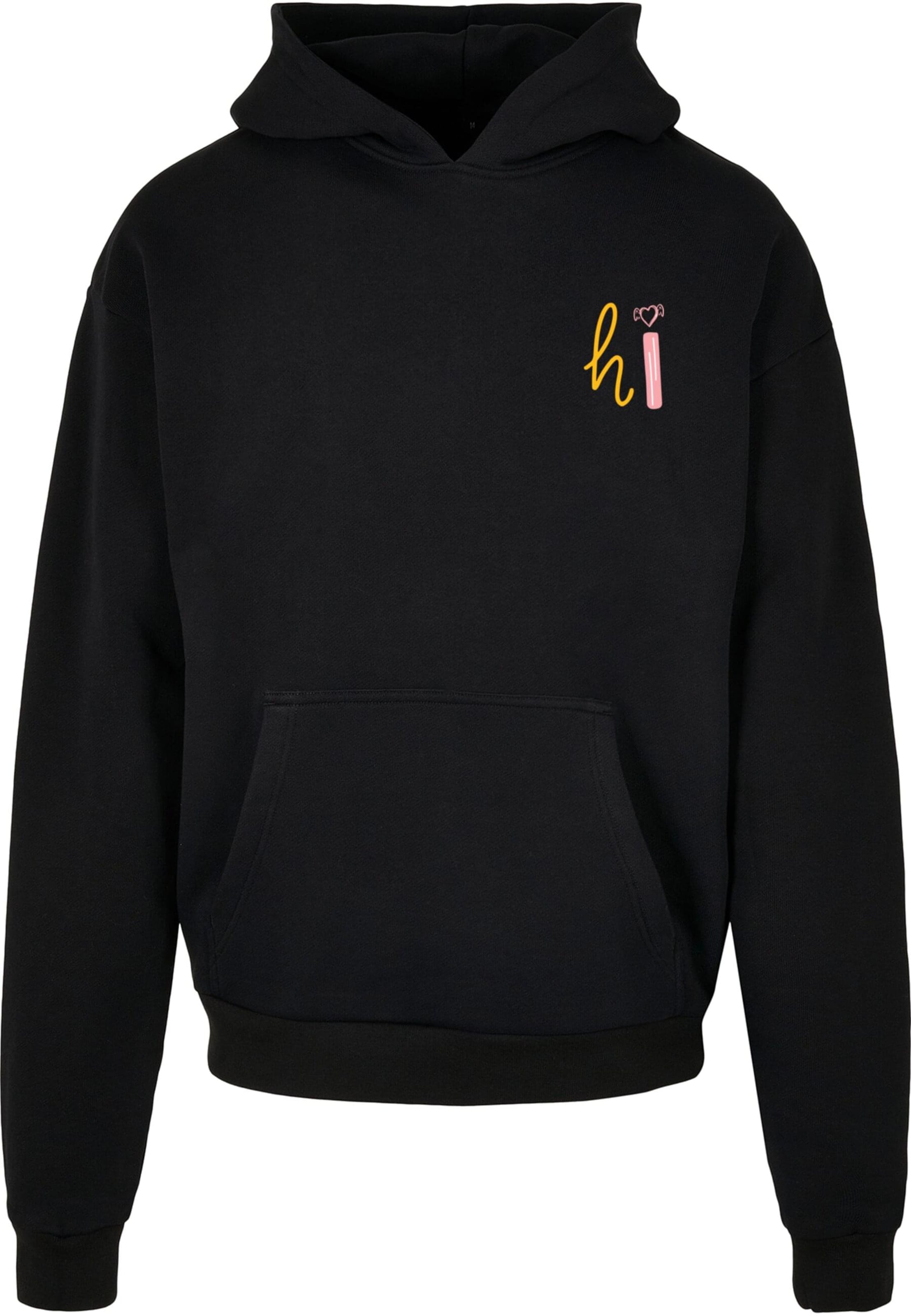 Merchcode Sweatshirt 'Hi' in Zwart: voorkant