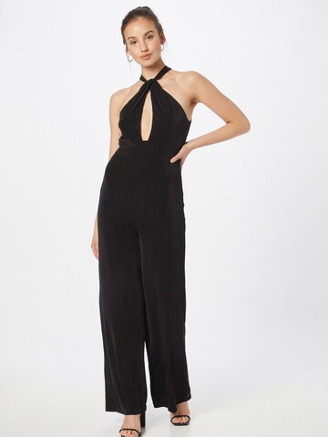 Parallel Lines Jumpsuit in Zwart: voorkant