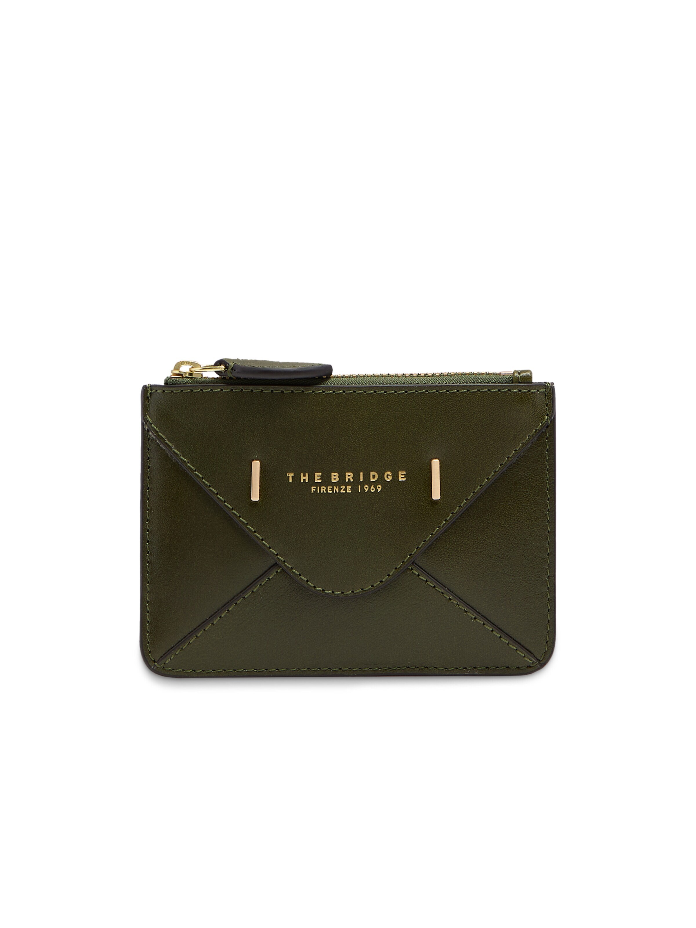 The Bridge Wallet in Green: front