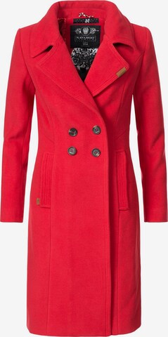 NAVAHOO Between-Seasons Coat 'Wooly' in Red: front