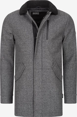 INDICODE JEANS Between-Seasons Coat in Grey: front