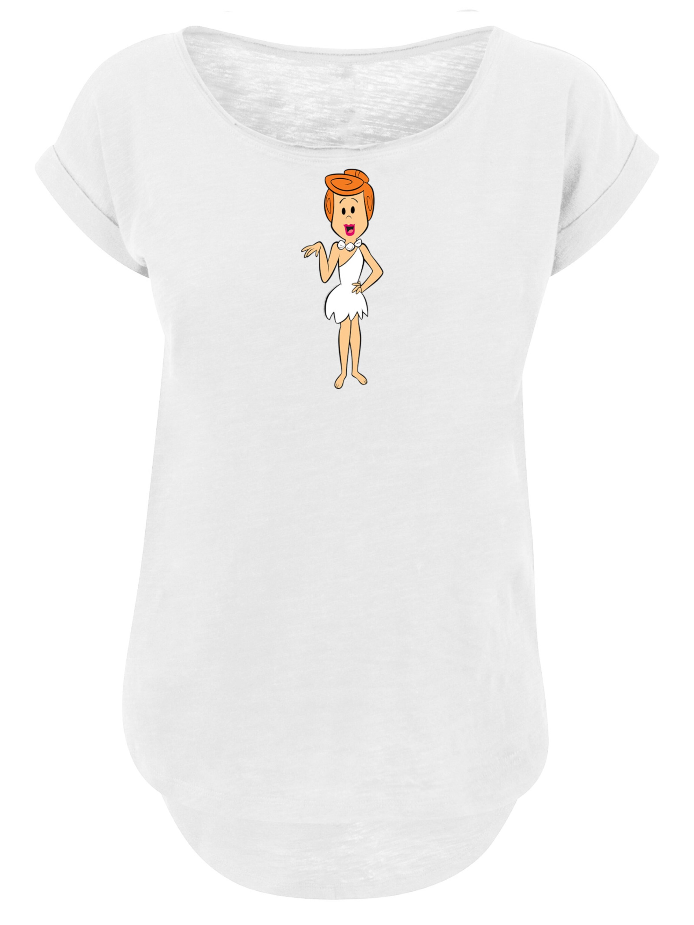 T-shirt 'Die Familie Feuerstein Wilma Flintstone Classic Pose' F4NT4STIC en blanc : devant