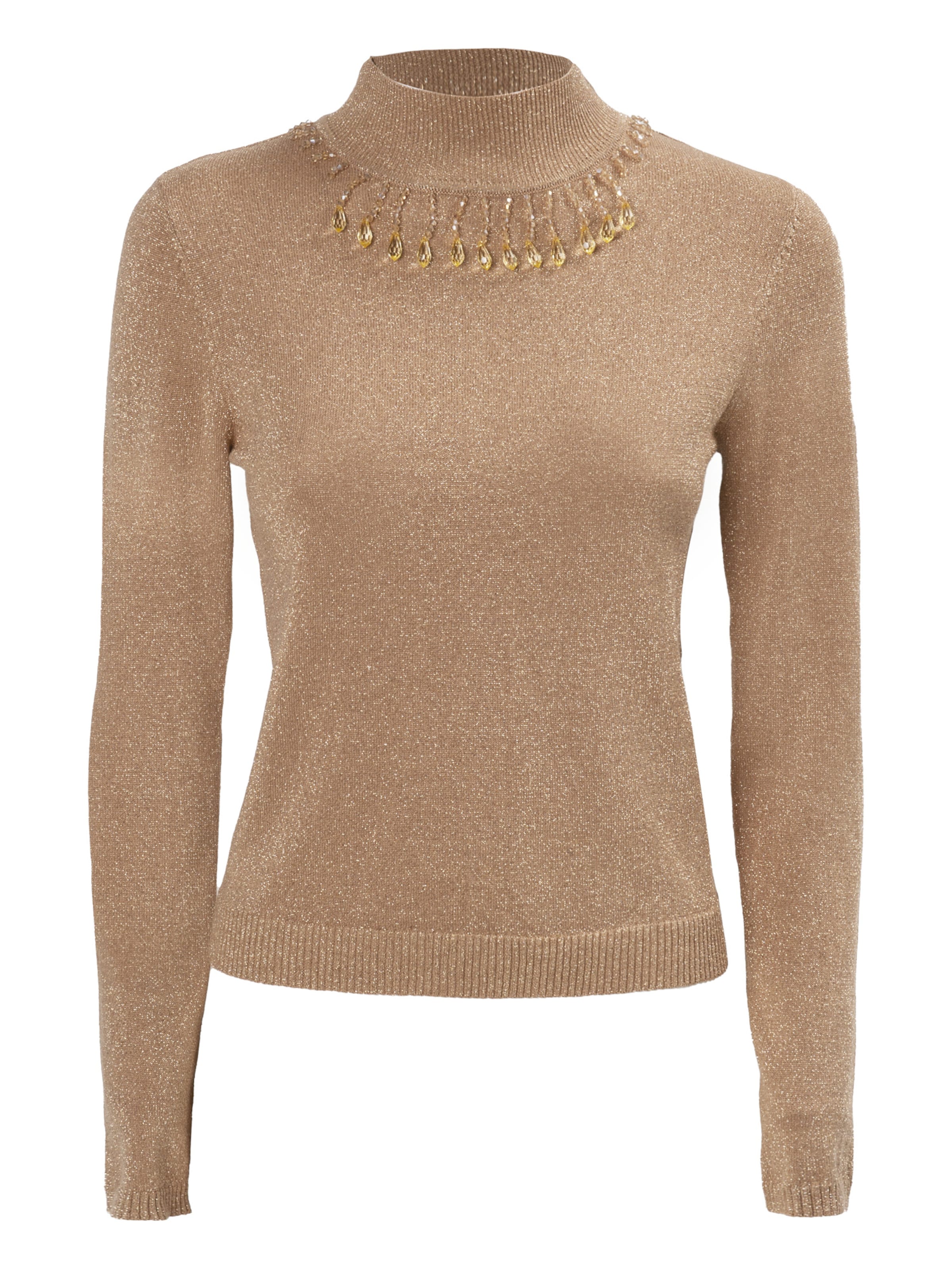 Influencer Pullover in Gold: Vorderseite