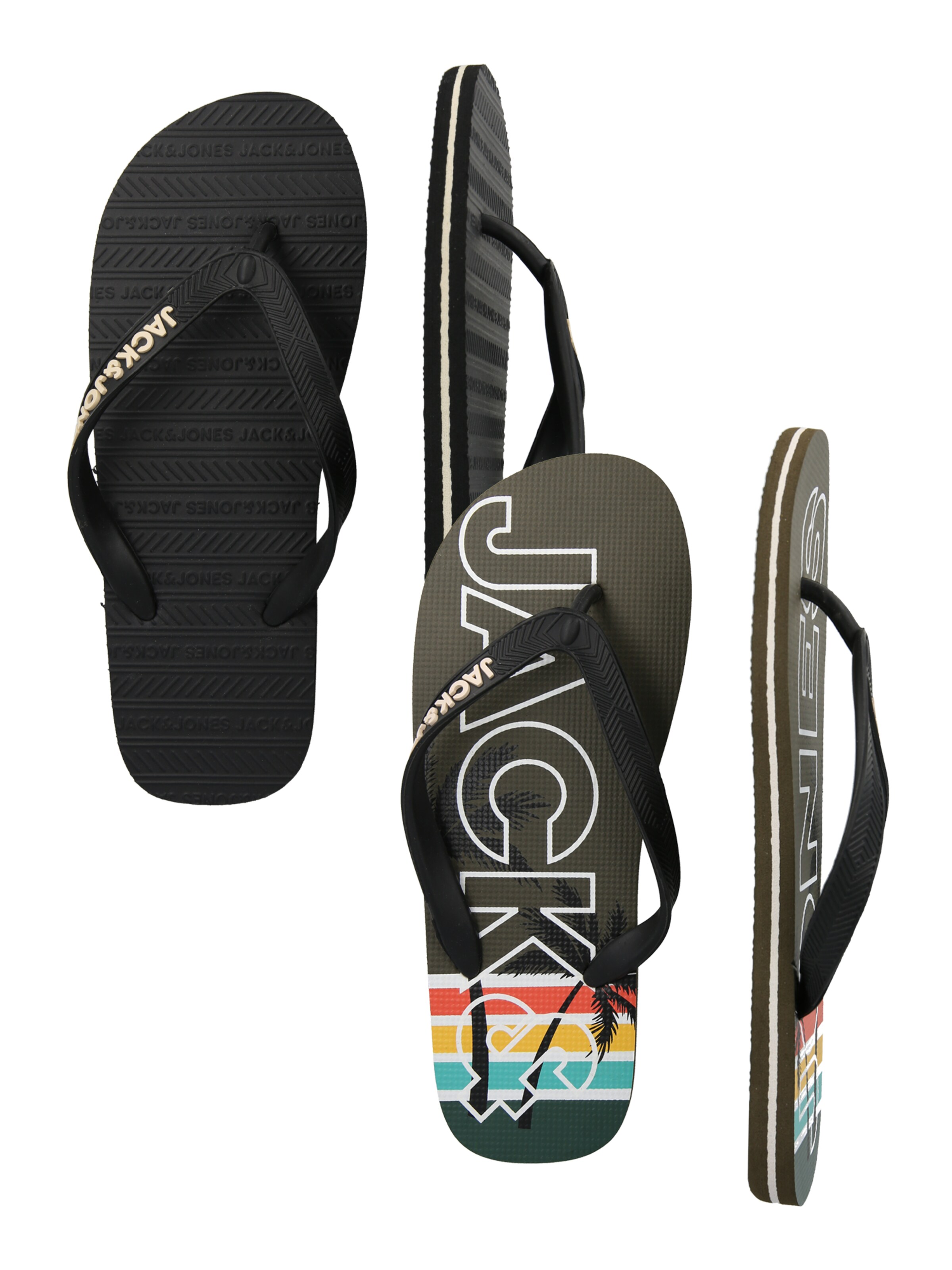 JACK & JONES T-Bar Sandals in Grey