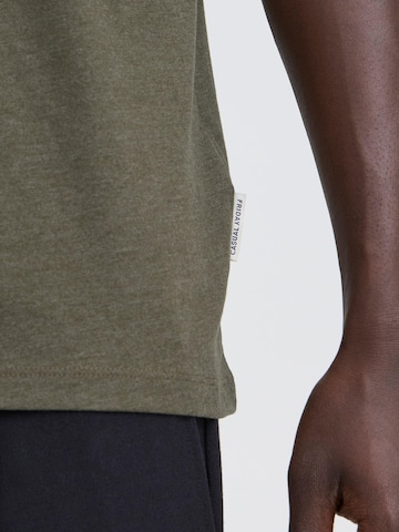Casual Friday - Camiseta ' CFJASPER mélange tee with chest pocket ' en verde
