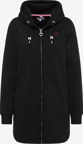 MYMO Zip-Up Hoodie in Black: front