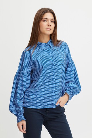 PULZ Jeans Blouse 'Savino' in Blauw: voorkant