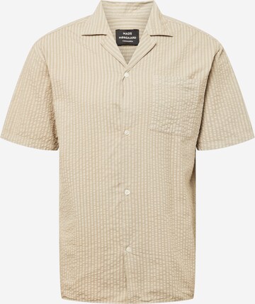 MADS NORGAARD COPENHAGEN Regular fit Button Up Shirt in Beige: front