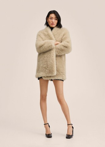 MANGO Winter Coat in Beige