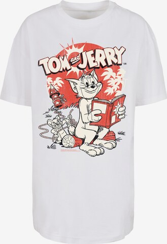 T-shirt 'Tom Und Jerry Rocket Prank' F4NT4STIC en blanc : devant