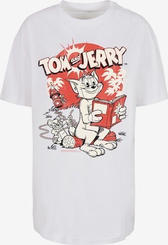 F4NT4STIC Shirt 'Tom Und Jerry Rocket Prank' in Wit: voorkant