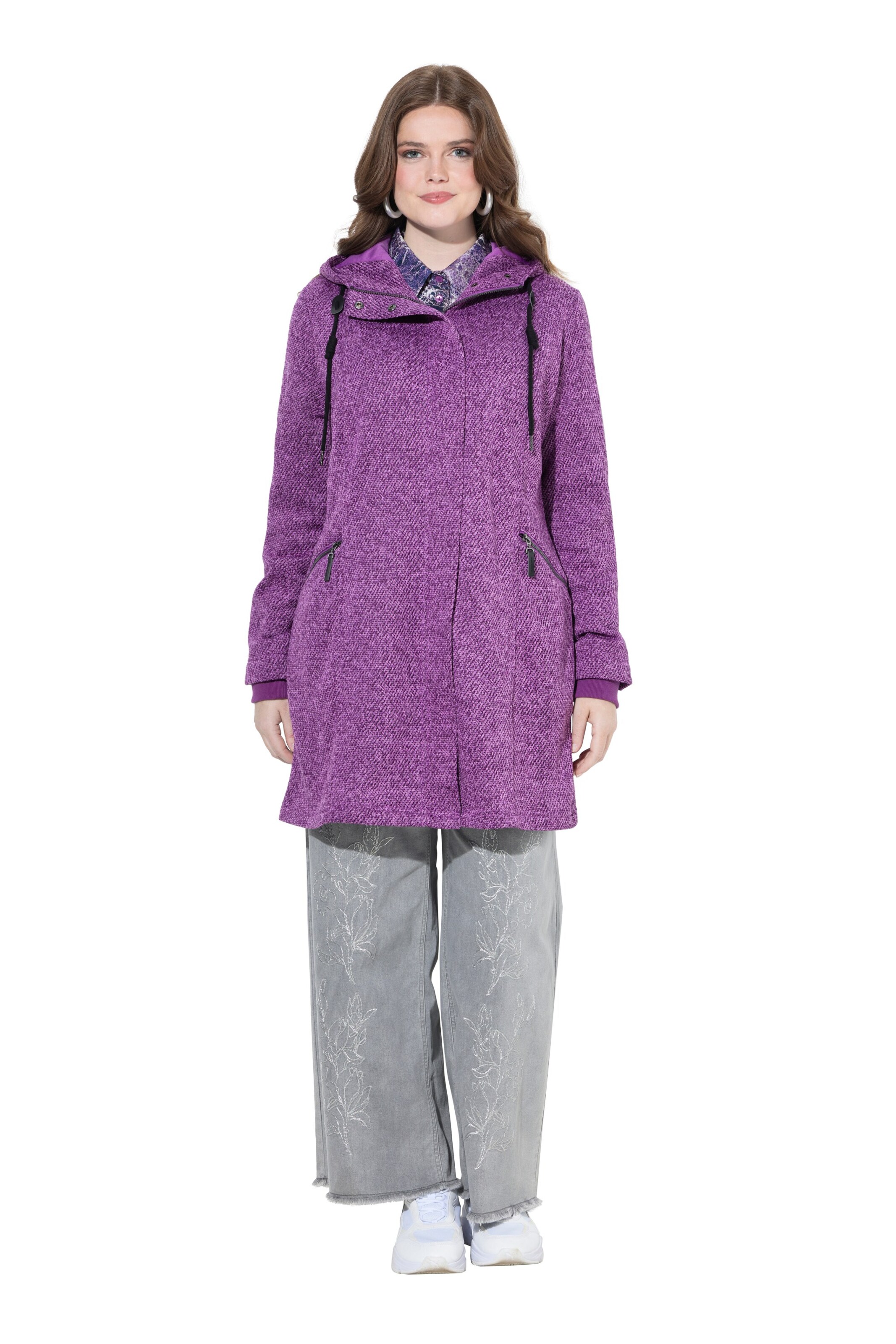 Ulla Popken Knit cardigan in Purple