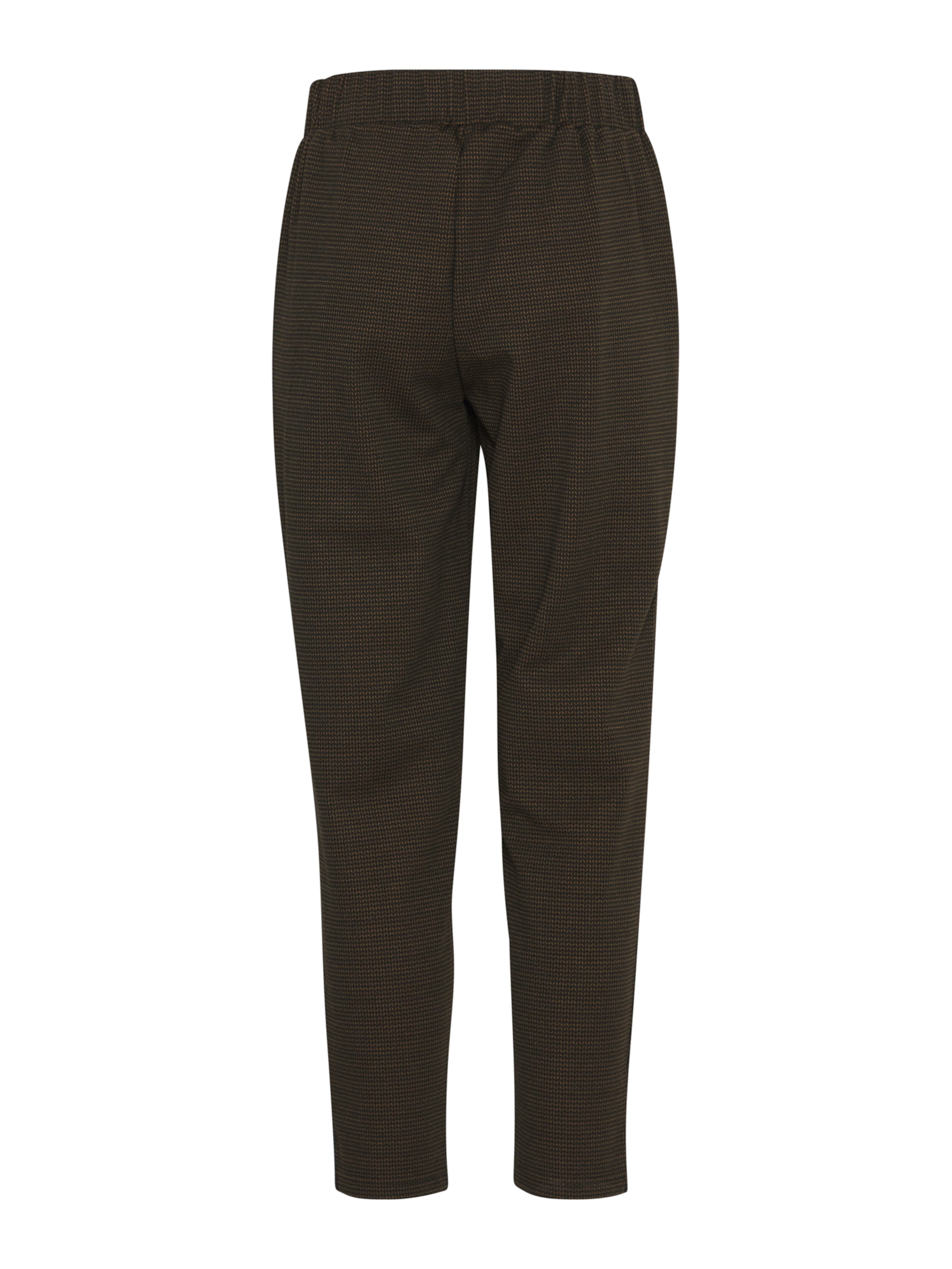 ICHI Szabványos Élére vasalt nadrágok 'IH MANSE HERRINGBONE' - fekete