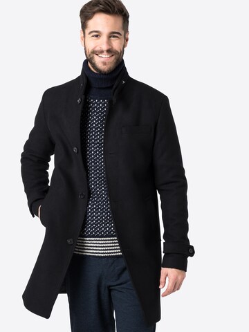 Manteau mi-saison 'Melton' JACK & JONES en noir : devant