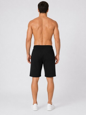Boxeur des Rues - regular Pantalón deportivo 'Herren Baumwollshorts Boxeur des Rues, Schwarz, Dezentes weißes Logo' en negro