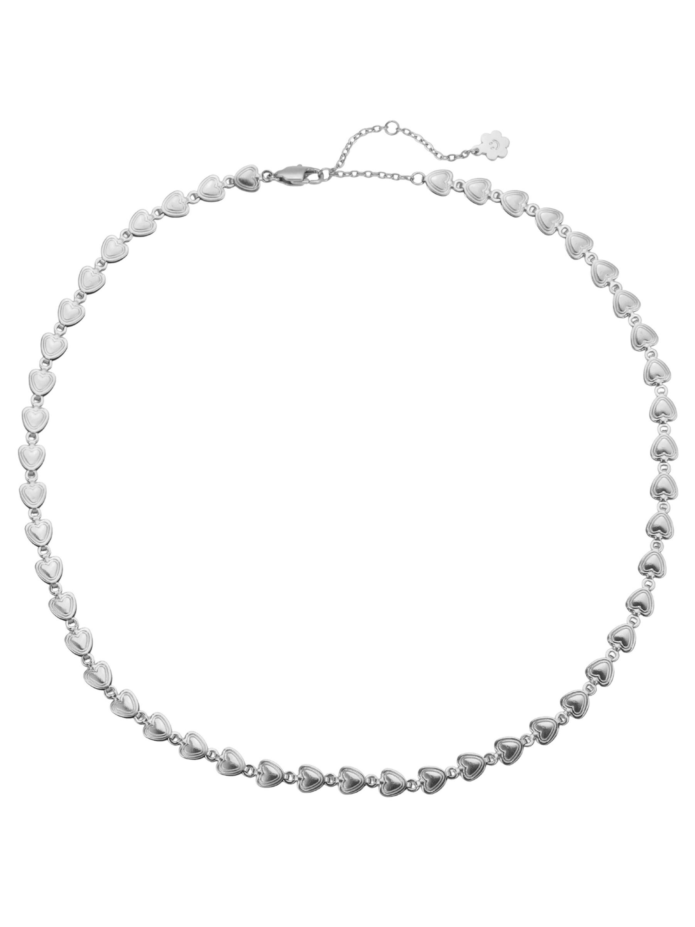 Hey Happiness Ketting 'Heart Link Choker' in Zilver