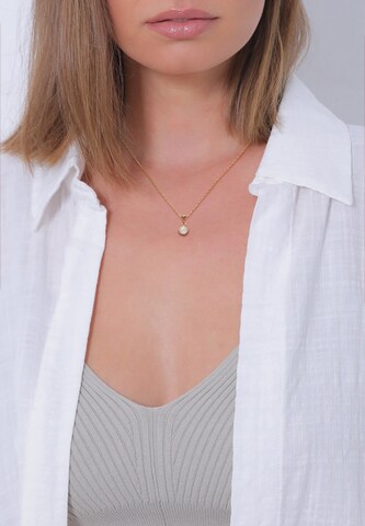 ELLI PREMIUM Necklace 'Geburtsstein Juni' in Beige: front