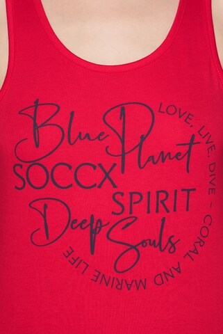 Soccx Top mit Label Print in Rot