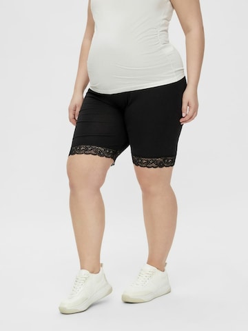 MAMALICIOUS Skinny Shorts 'Lenna' in Schwarz: predná strana