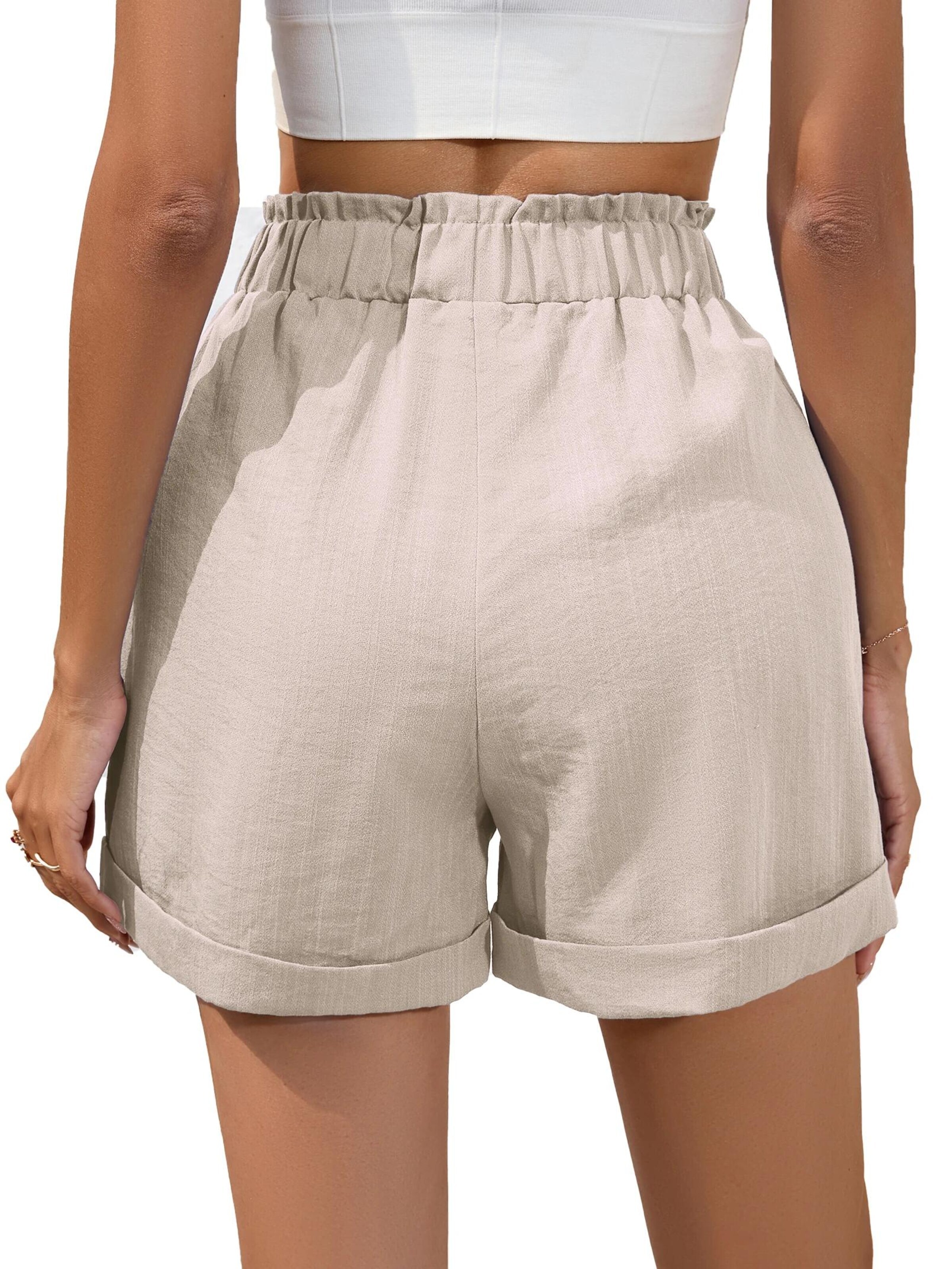 KoJooin Lużny krój Spodnie 'Damenshorts mit elastischem Bund Taschen und Knopfleiste, geeignet für den Alltag und den Sommer' w kolorze zielony