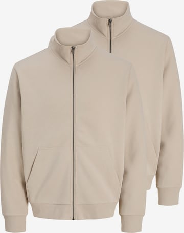JACK & JONES Sweatjacke 'Bradley' in Beige: Vorderseite
