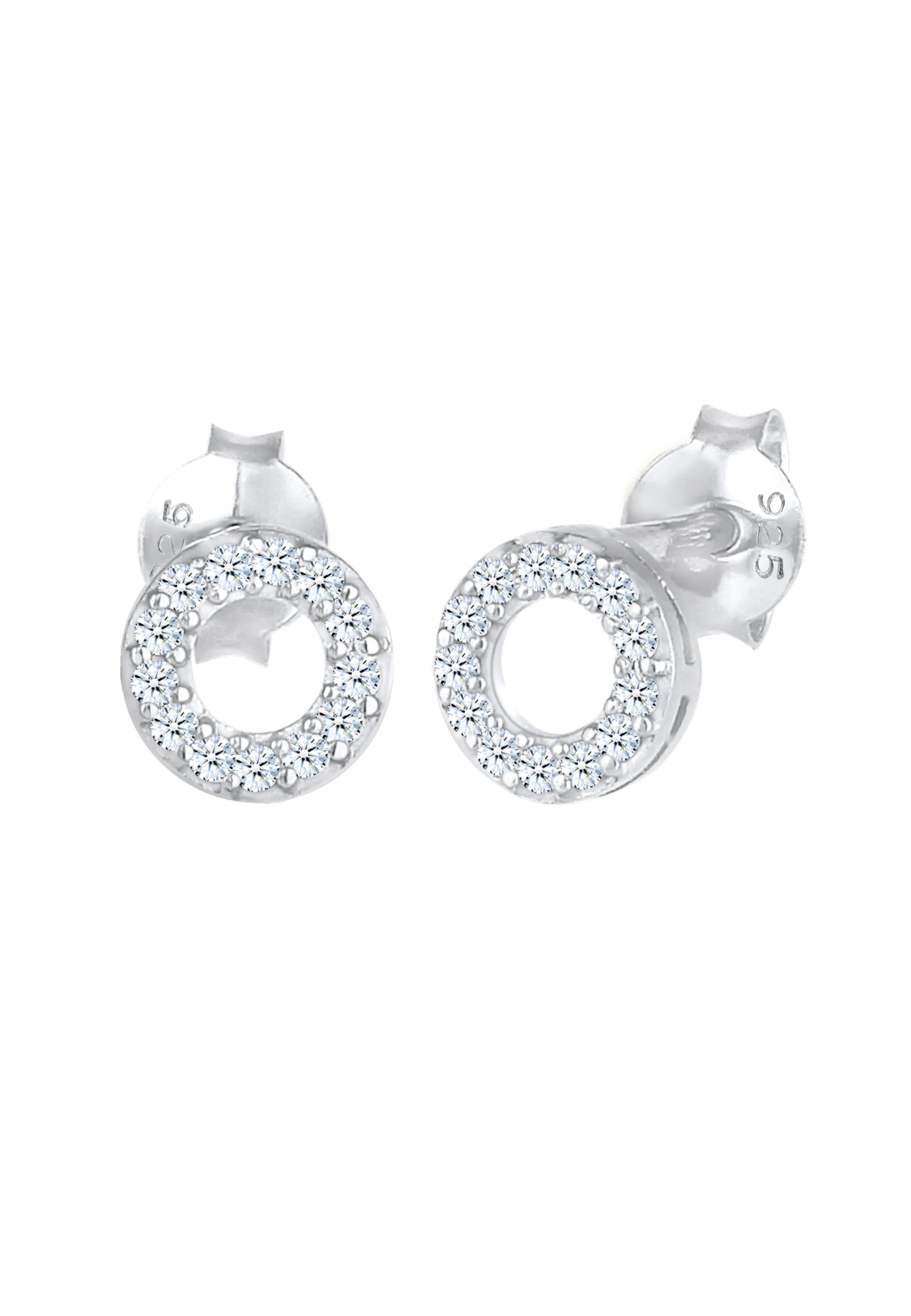 Elli DIAMONDS Earrings 'Kreis' in Silver