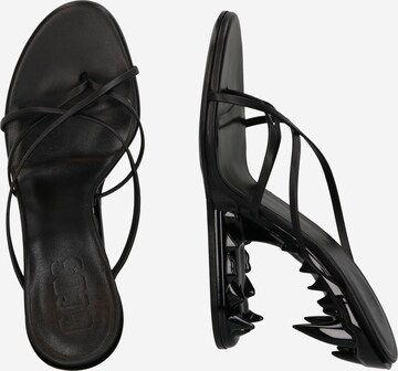 GCDS T-Bar Sandals in Black