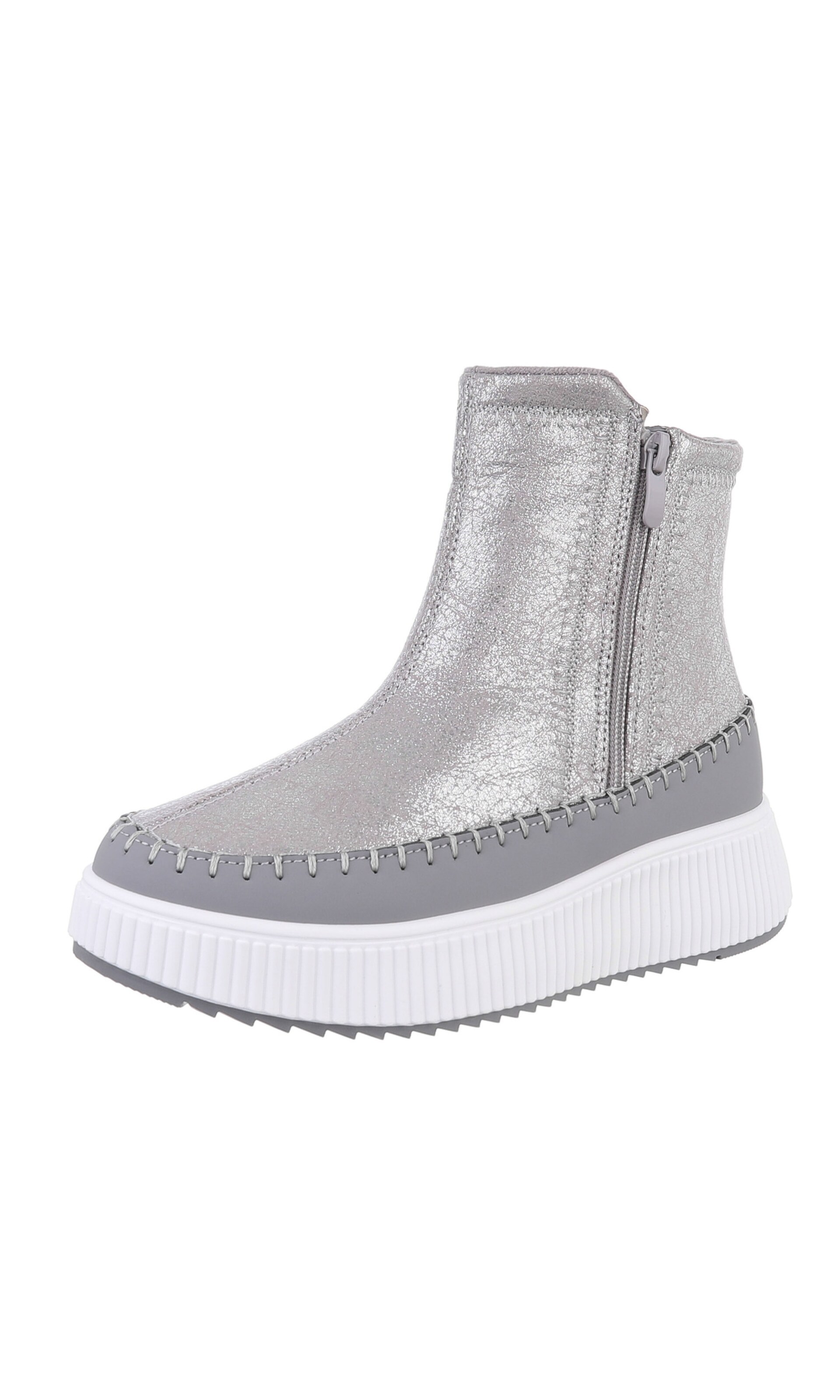Ital-Design Ankle Boots in Silver: front
