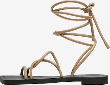 MANGO Remienkové sandále 'PAULA' - Béžová: predná strana