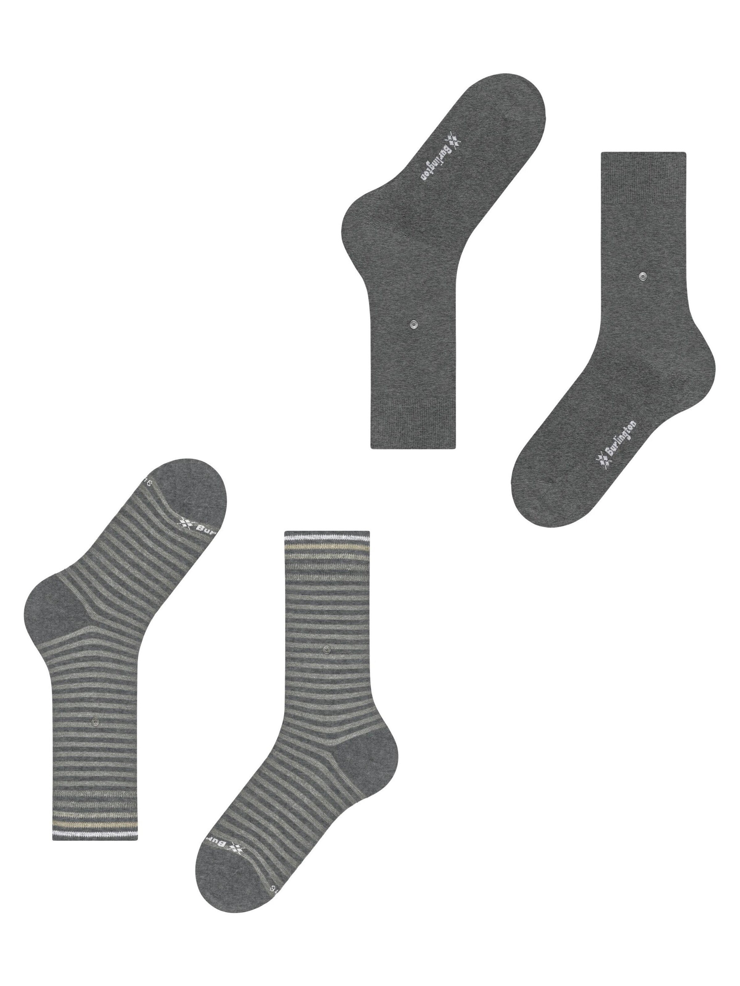 BURLINGTON Socks 'Everyday Stripe 2-Pack' in Grey