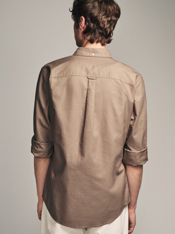 Next Slim fit Button Up Shirt in Beige