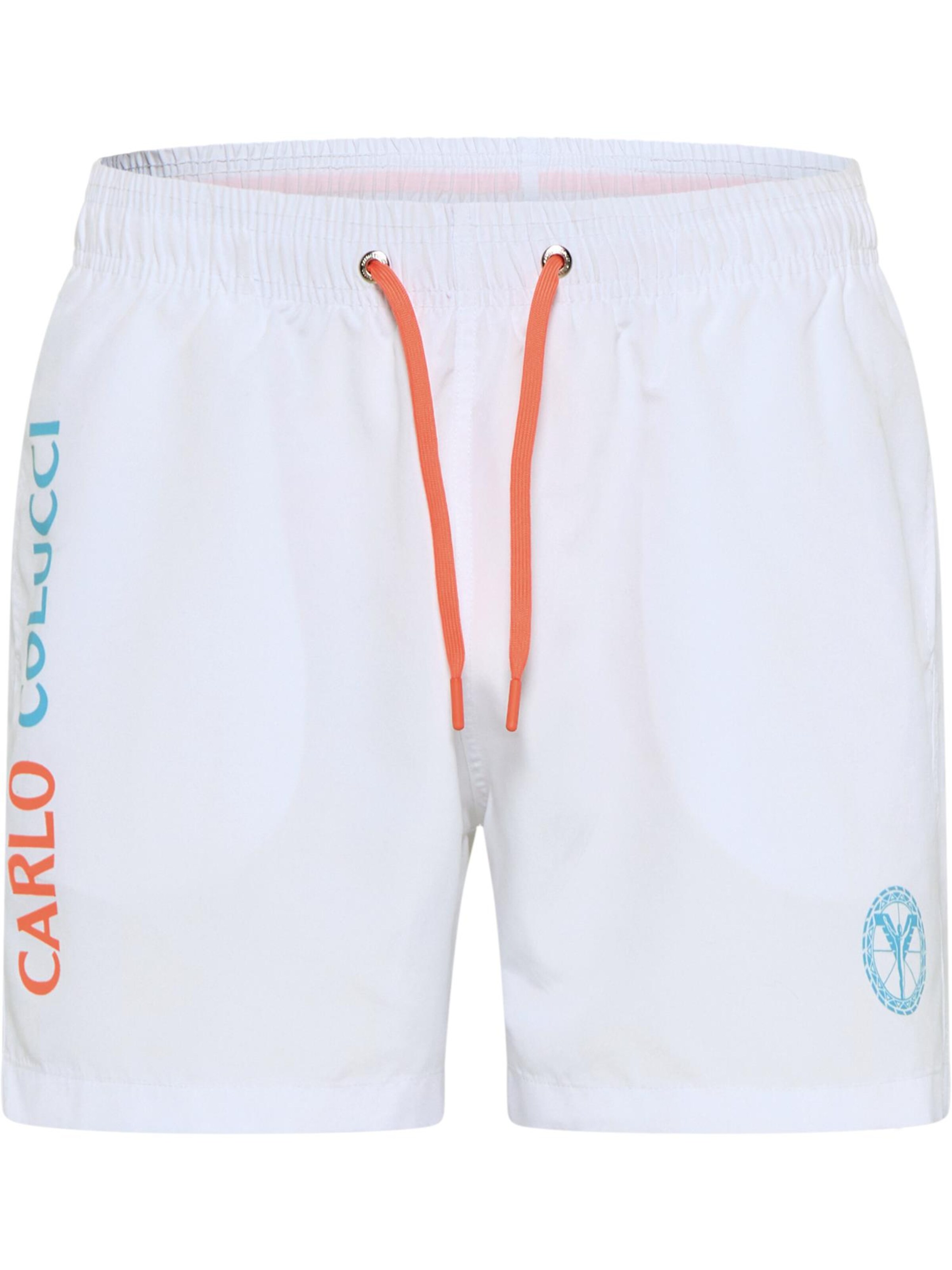 Carlo Colucci Board Shorts 'De Creszenzo' in White: front