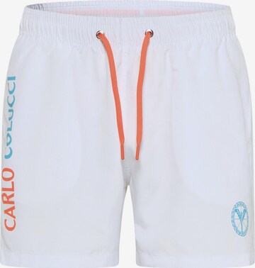 Carlo Colucci Board Shorts 'De Creszenzo' in White: front