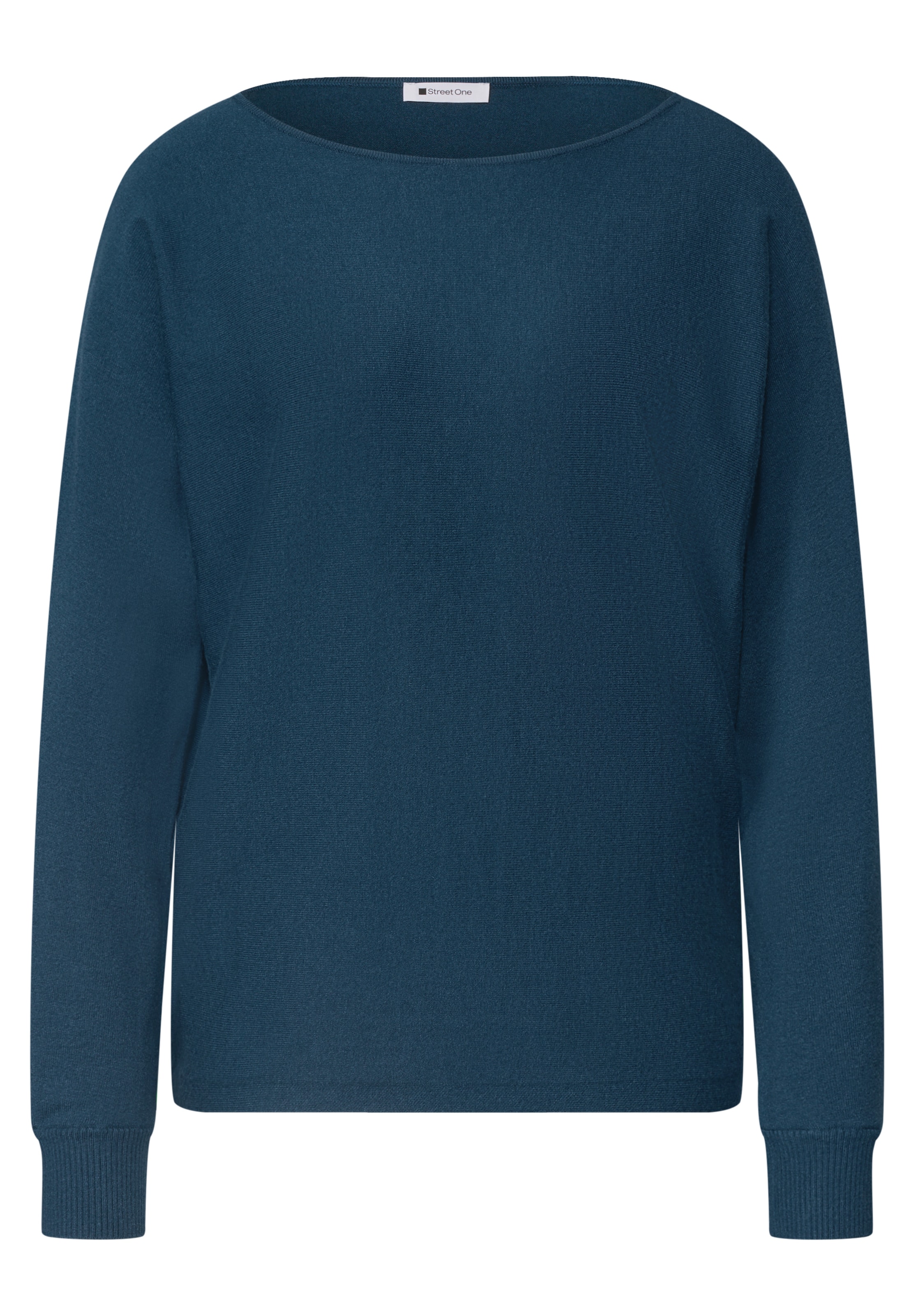 STREET ONE Dolman Pullover mit Boat Neck in Blau: Vorderseite