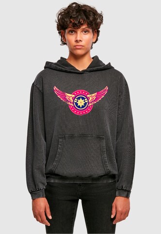 Sweat-shirt 'Captain Marvel - Movie Wings Patch' ABSOLUTE CULT en noir : devant