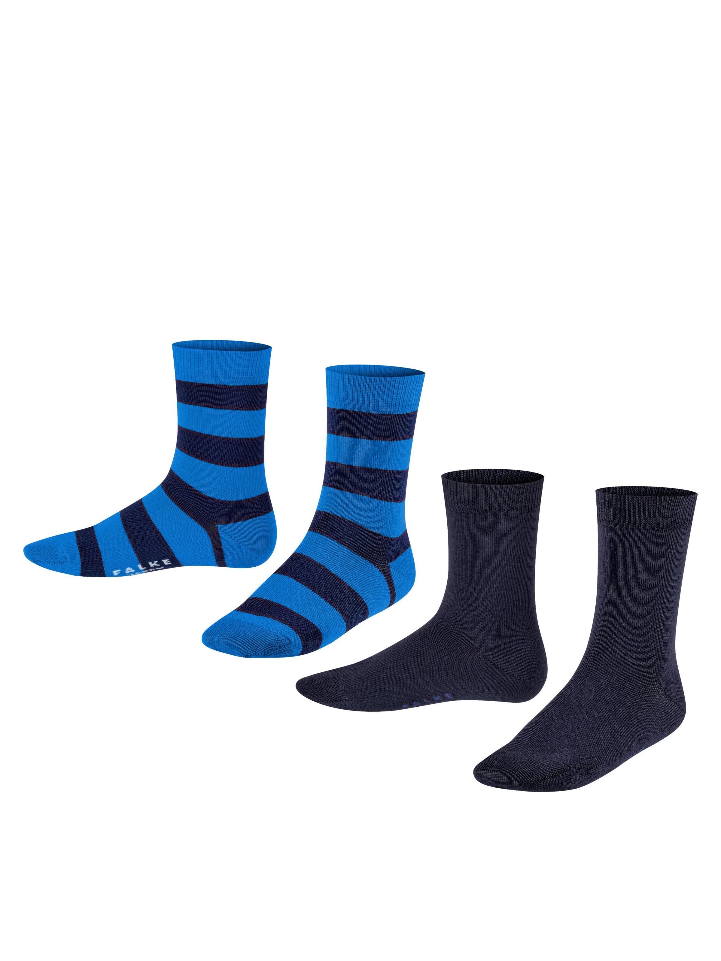 FALKE Socks 'Happy Stripe 2-Pack' in Black: front