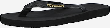 Flip-flops de la Superdry pe negru: față