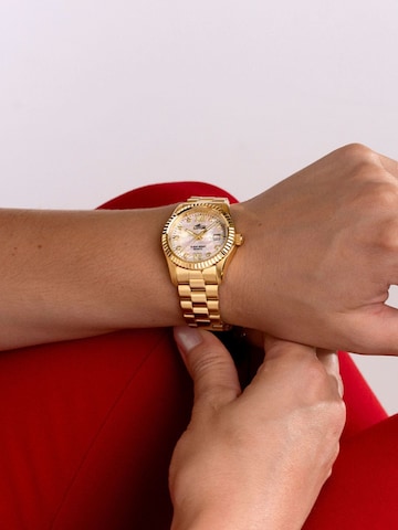 Montre à affichage analogique Lotus en beige : devant