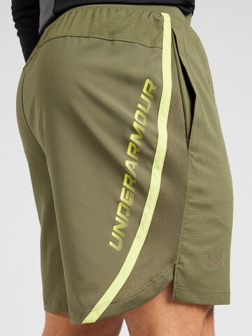 UNDER ARMOUR Regular Workout Pants 'Launch 7' in Green