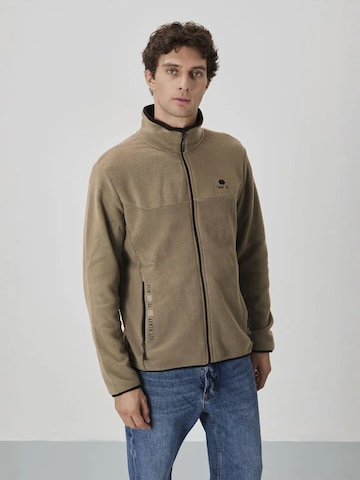 Giacca di pile di Tommy Life in marrone: frontale