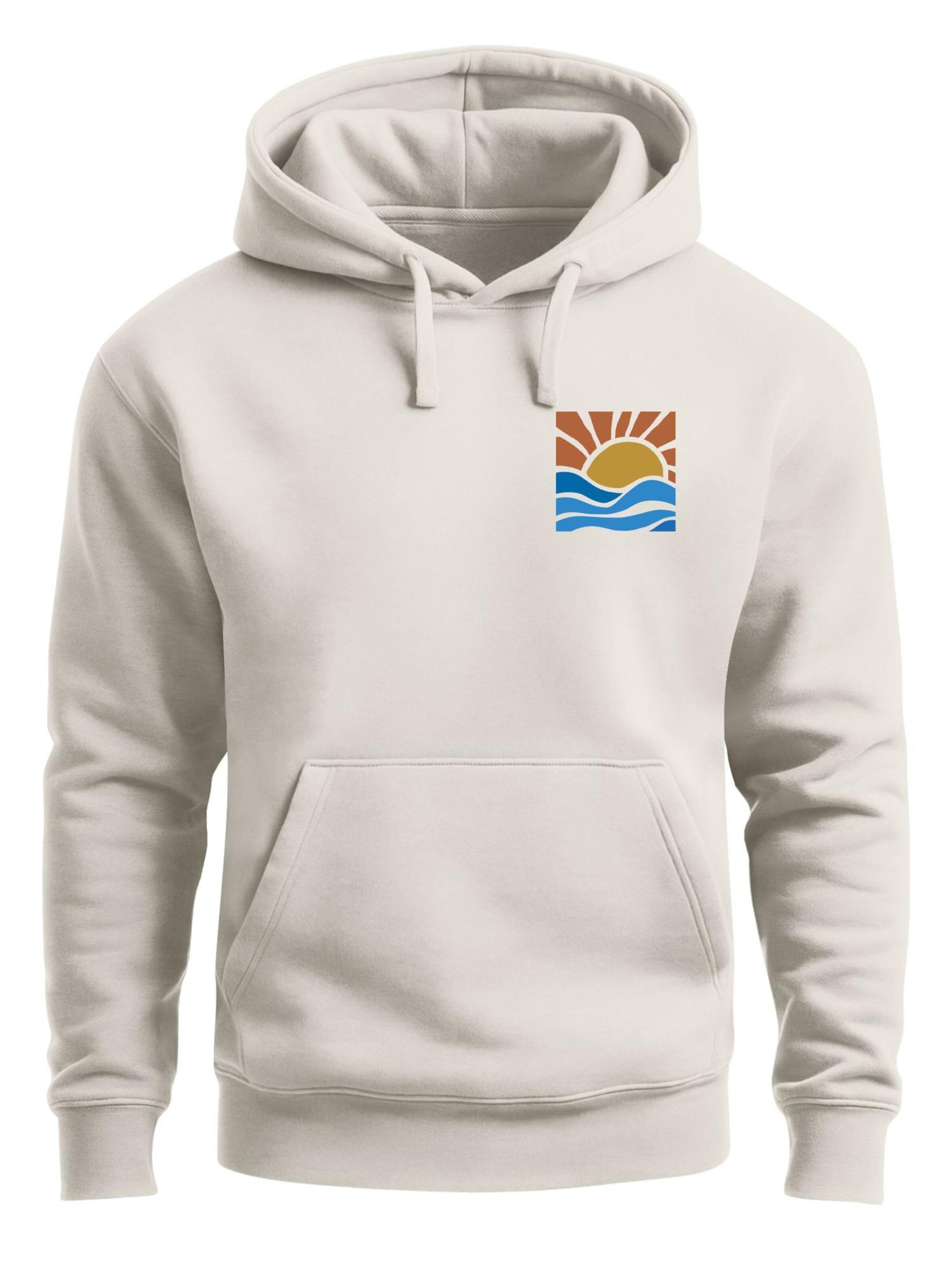 Neverless Sweatshirt 'Sun Wave Batch' in Beige: front