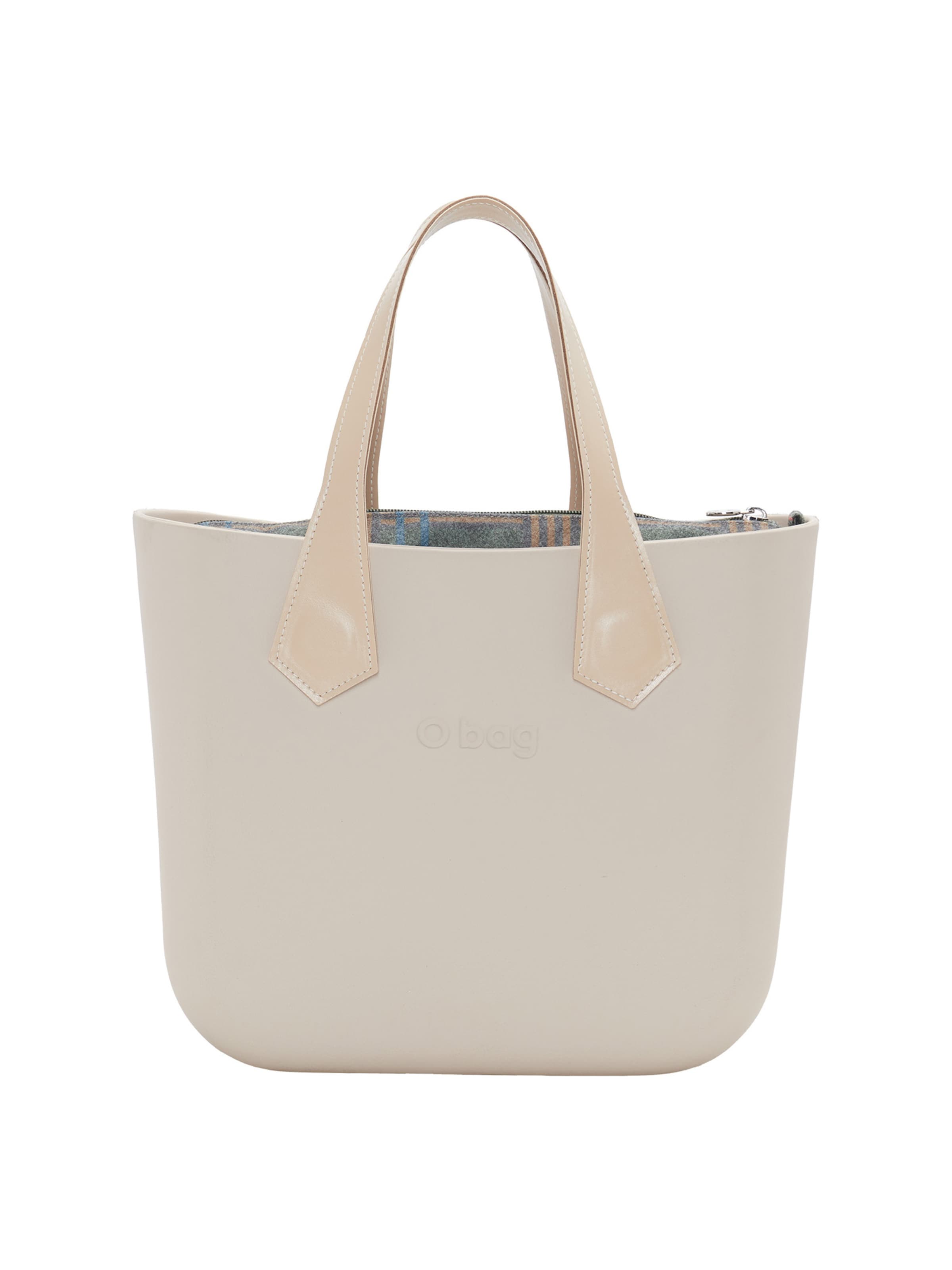 O bag Handbag in Beige: front